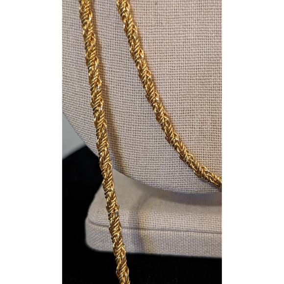 Monet Shiny Diamond Cut Gold Tone Chain W/ Special Monet Clasp 58" Necklace - Picture 5 of 6